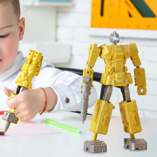 // 2 Bolígrafo Con Forma De Robot Deformación, Amarillo