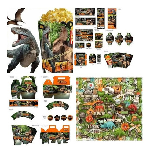 Kit Imprimible Dinosaurio T-rex | Candy Bar | Deco | Cumple