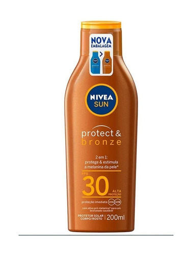 Protetor Solar Nivea Sun Protect & Bronze Fps 30 Com 200ml
