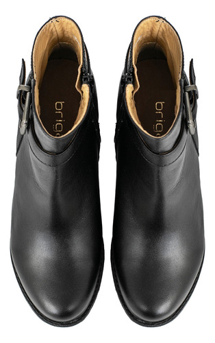 Bota Cuero Mujer Botineta Refinada Zapato Botita Briganti