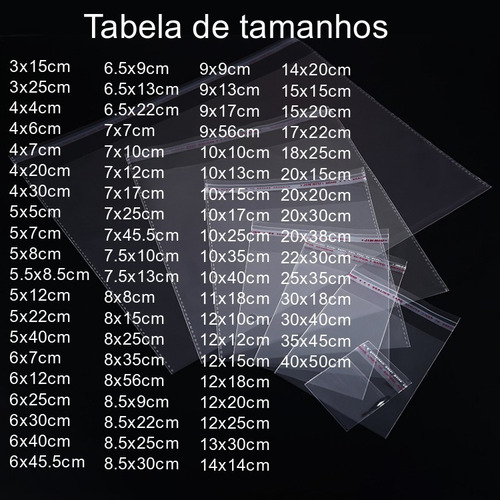 Saquinho Adesivado Saco Transparente 5x12 C/ 1000 Unid