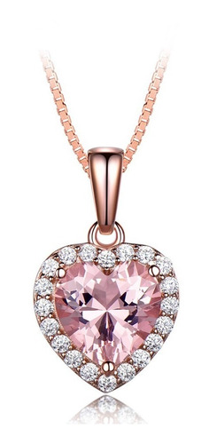 Collar Colgante Plata 925 Con Gema De Morganita Mh1