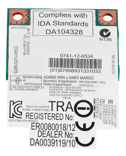 Banda Dupla 2.4g/5ghz Ar5b22 Rede 300mbps Bluetooth 4.0