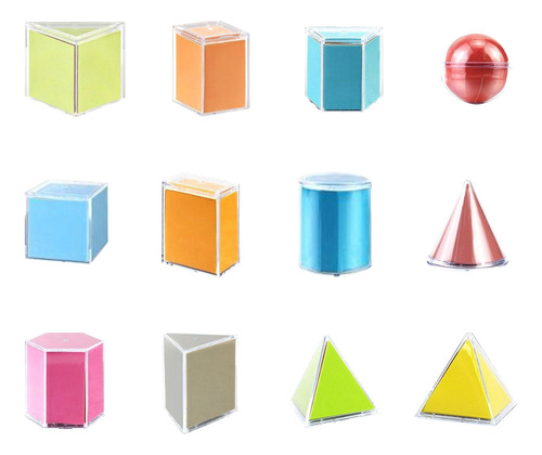 Set De Figuras Geométricas En 3d Para Niños 12 Geometrías