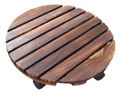 Carrito Rodante Para Macetas De Madera Con 35 Centímetros