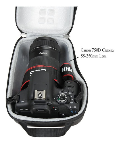 Estuche Para Camara Canon Eos T7 T8i Y Mas, Negra/rigida