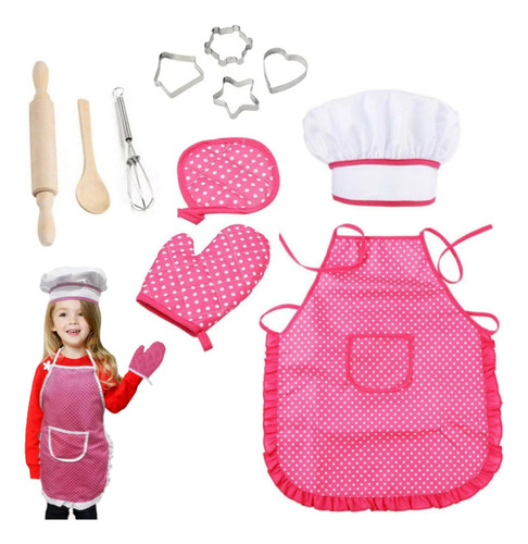 Delantal De Chef Para Niños, 11 Piezas, Juguete De Cocina, C