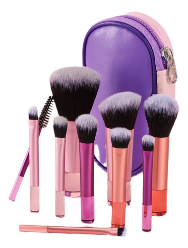 Principiante 10pcs Mini Set De Pinceles De Maquillaje
