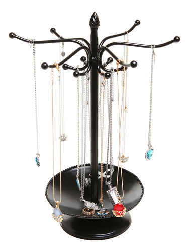 Mygift Soporte Para Arbol De Joyeria De Metal Negro, Organiz