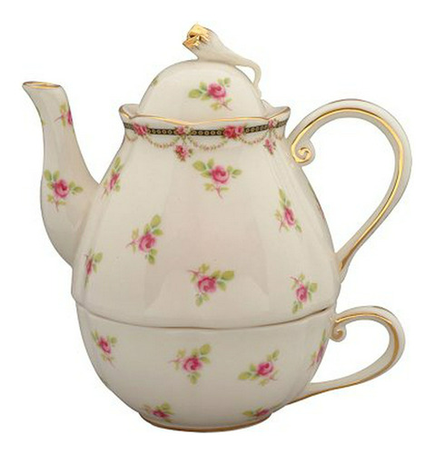 Gracie Rosa De China Petite Fleur Porcelana De 3 Piezas Conj