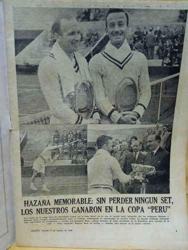 Enrique & Eduardo Buse Ganadores Tenis Peru Mag 13 Ago 1948