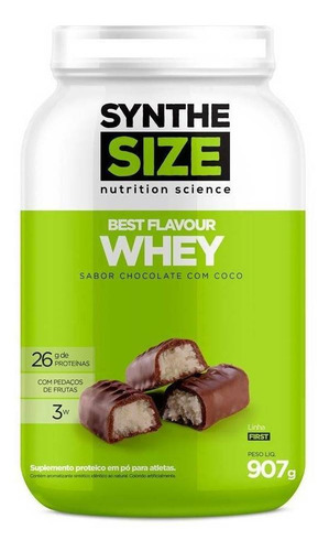 Suplemento em pó Synthesize Nutrition Science  First Best Flavour Whey proteínas Best Flavour Whey sabor  chocolate com coco em pote de 907g