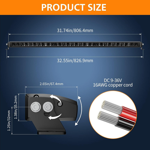 Barra Led 32 Pulgadas Slim (5 Funciones) 90watt Bcv