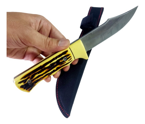 Cuchillo Puñal Full Tang Entero Deportivo Símil Hueso N00119