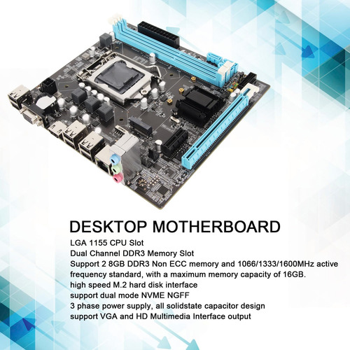 Micro Atx Placa Base, Ranura De Cpu Lga 1155, Canal Ddr3, M.