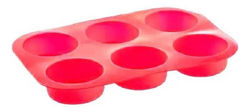 Forma Para 6 Cupcakes Silicone Vermelha - 1un - Mimo Style Cor Vermelho