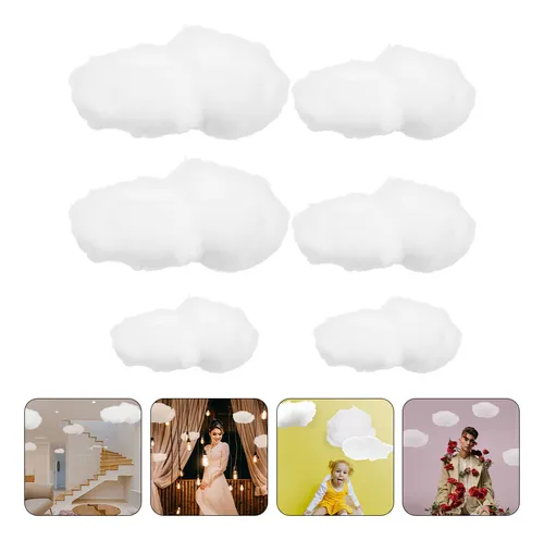 Decoración De Nubes De Algodón Con Fondo De Nube, 6 Unidades