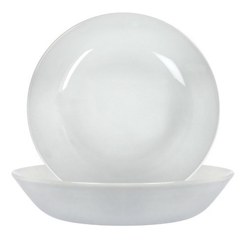 Plato Hondo Sopero Bowl Porcelana Blanca 22 Cm Importado