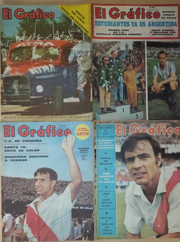 Lote De 4 Revistas El Gráfico Año 1966 1968 Y 1969