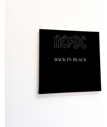 Cuadro Moderno Ac/dc Black In Black Cd Ac Dc Disco Lp Musi 