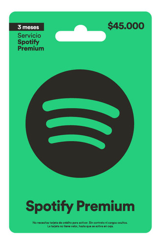 Tarjeta Spotify ( 3 Meses )