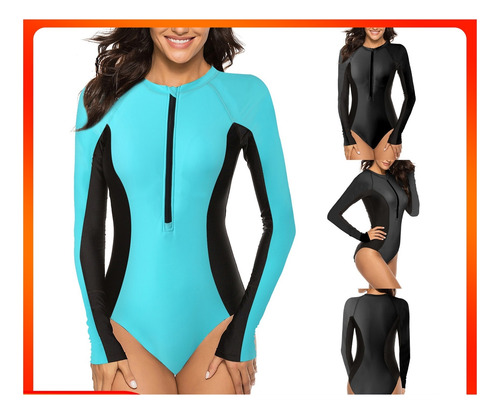 M1 Bañador De Una Pieza Traje De Baño Estilo Con Cremallera