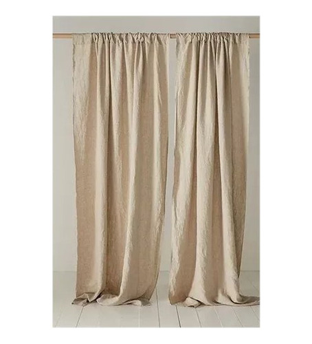 Cortinas Rusticas - Lienzo Natural Trama Cerrada Con Jareta 