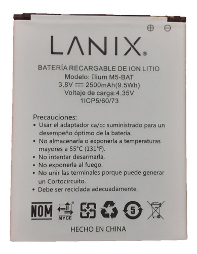 Refaccion Bat-lanix Para Celular. Serie M