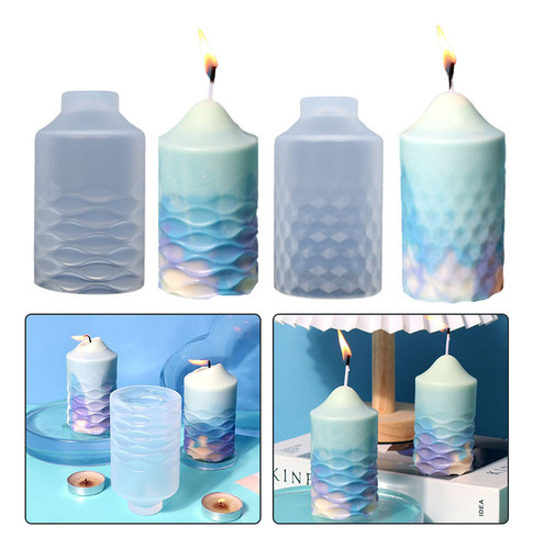 Moldes Para Velas De Silicona Con Forma De Onda Cilíndrica E