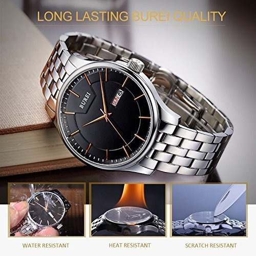 Reloj Burei Men Simple De Cuarzo Dial Analogico Negro Con Ve