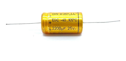 Capacitor Eletrolitico 2200uf 25v Axial 105ºc 21x39mm Rde