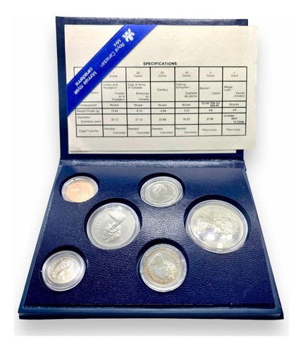 Wow Set 6 Monedas De Canadá  Con Estuche Año 1982