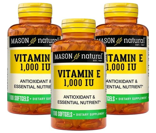 Vitamina E 1000ui Potente Antioxidante Americano 03 Frascos