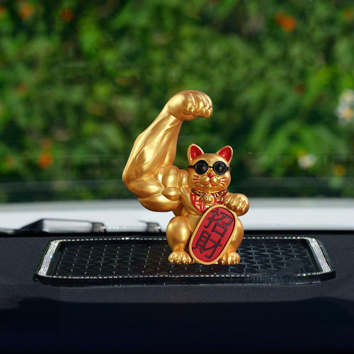 Li 2 Figuras De Gato De La Suerte Chino Con Brazo De Gato