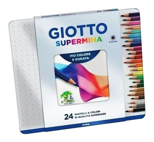 Lapices Pinturitas Giotto Supermina X 24 Colores Lata
