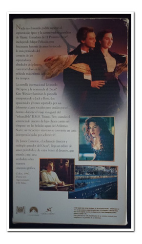 Película Vhs Titanic, 2 Cassette, Edición 1998 (Usado)
