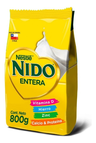 Leche En Polo Nido Entera 800 G Nestlé 26% Grasa