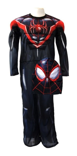 Disfraz Spiderman - Hombre Araña Con Musculos Negro Miles 
