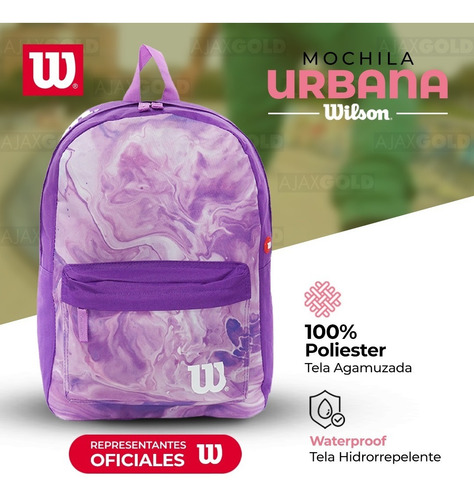 Imagen 2 de 10 de Mochila Wilson Mujer Urbana Impermeable Porta Notebook Gym