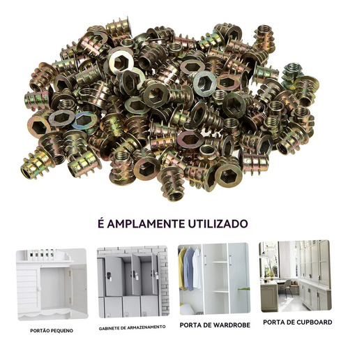 Porca De Zinco Com Rosca Interna E Externa P\ Móveis M4-m10