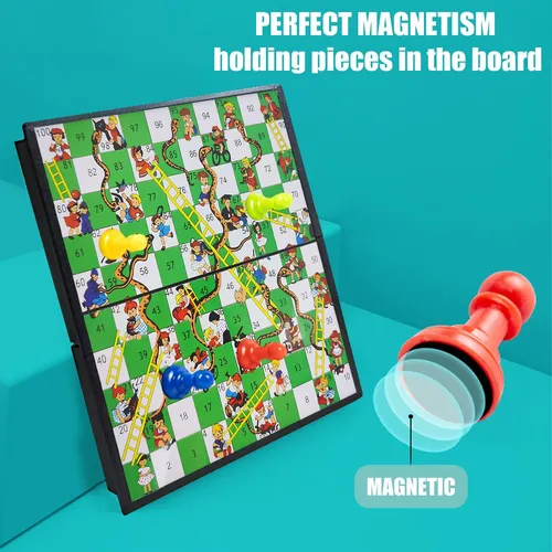 Kidami Juego De Mesa Magnético De Serpientes Y Escaleras, Di