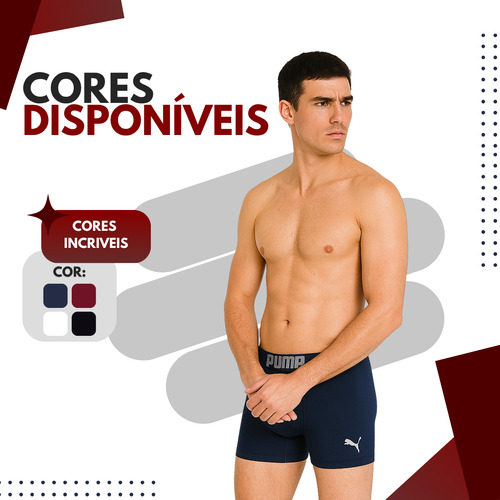 Kit 4 Cuecas Boxer Puma Microfibra Sem Costura Box 40mm
