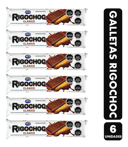 Galletas Rigochoc Coco Más Tableta Sabor Chocolate - Pack 6u
