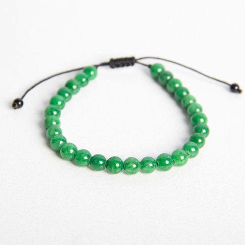 Pulsera Jade Natural 6 Mm. Jade Verde Salud Y Abundancia