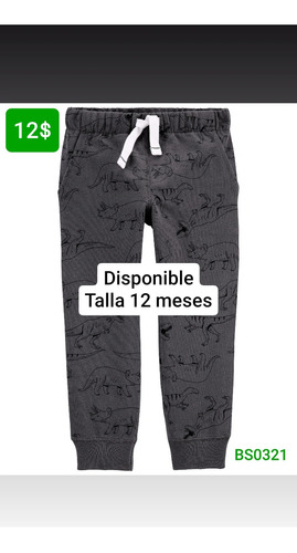 Joggers Para Niño Talla 12 Meses Bs0321