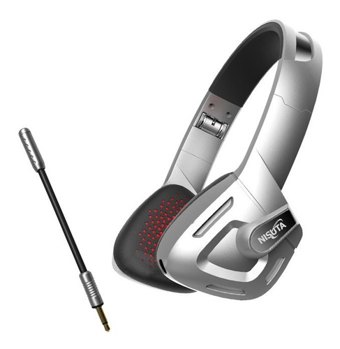  Auricular Gamer Metálico Retractil Para Cel, Pc,y Ps4 Con Microfono Desmontable Nsaug200c