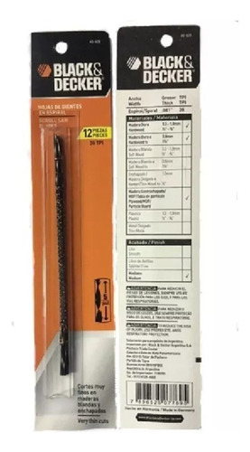 Hojas Sierra Caladora Banco Black&decker X6u 40-058 26tpi