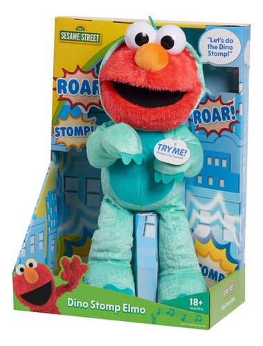 Sesame Street Dino Stomp Elmo - Animal De Peluche De 13 Pul.