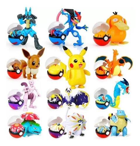 Pokebola Com Pokemon Lucário De Brinquedo Articulado Coleção
