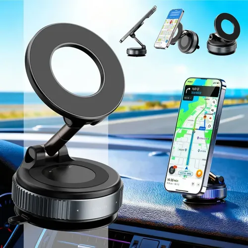 Suporte Celular Magnético Veicular Ventosa Sucção Academia Automo...